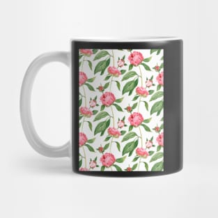 Romantic watercolor Peonies,  botanical illustration. Mug